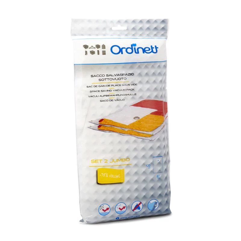 ORDINETT Vakuum-Aufbewahrungsbeutel 2er-Pack, 80 x 120 cm, Transparent, Extra Groß