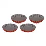 GUARDINI Törtchenbackform-Set 4 Stk. Rossana Ø12x1,9cm Antihaft-Stahl Anthrazit