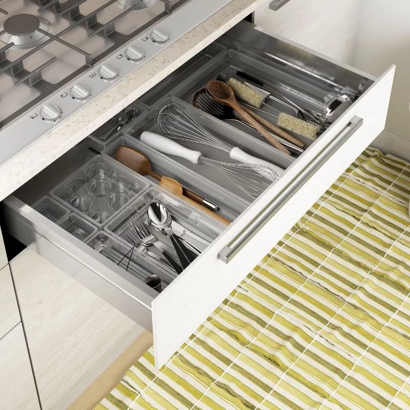 KIS Box Sistemo Organizer 8, 37,5 x 15 x 5 cm, Transparent/Hellgrau