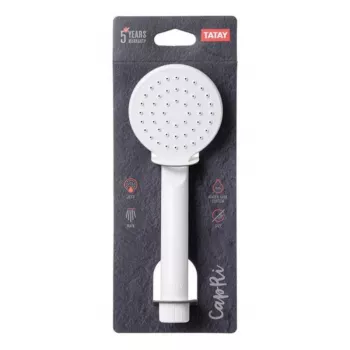 TATAY Capri Duschkopf Ø7,5 cm, 1 Strahlart, Mattweiß
