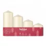 BOLSIUS Kerzenzylinder-Set mit 4, Creme, Ø120/100/80/60 x 48 mm, LED Warmweiß Flackern, Batteriebetrieben