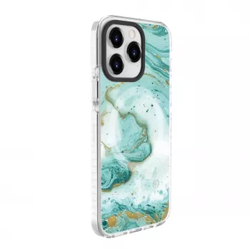 Evelatus Apple iPhone 15 Pro PC+TPU Hülle mit MagSafe – Blauer Marmor