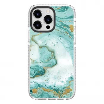 Evelatus Apple iPhone 15 Pro PC+TPU Hülle mit MagSafe – Blauer Marmor