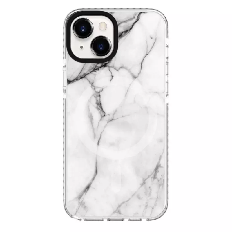 Evelatus Apple iPhone 15 PC+TPU Hülle mit MagSafe Marmor Weiß