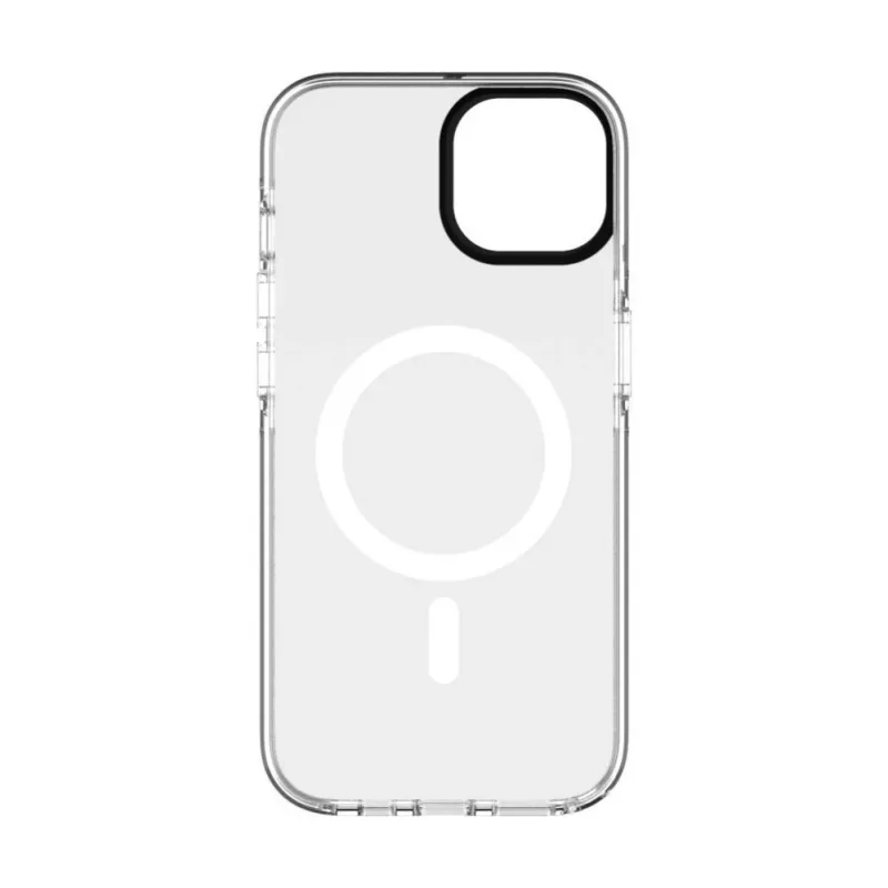 Evelatus iPhone 15 Plus Transparente MagSafe Hülle mit Blumenmuster