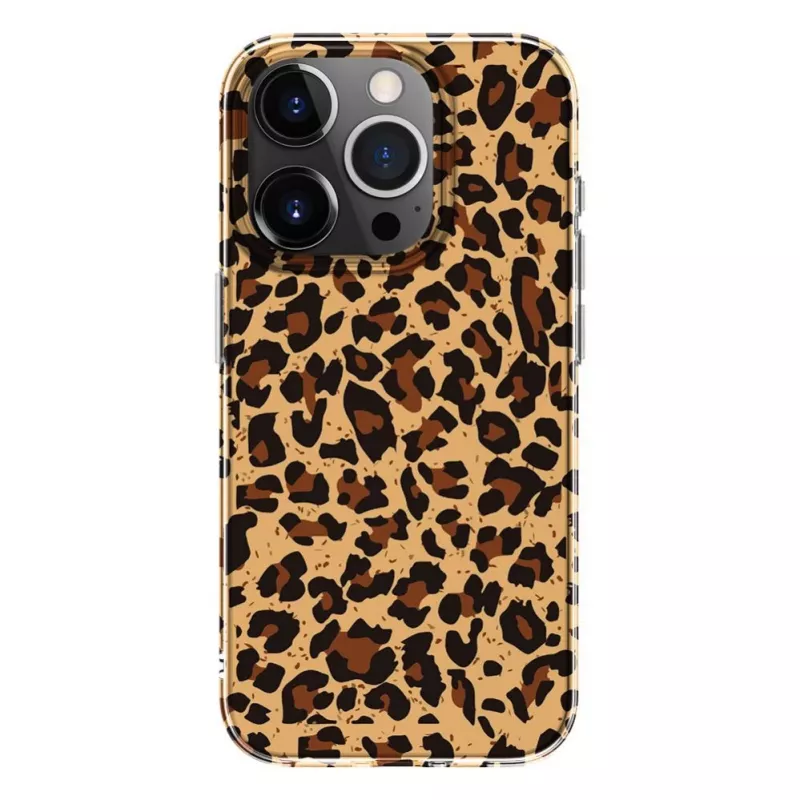 Evelatus Apple iPhone 15 Pro Polycarbonat Hülle Leopardenmuster