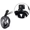 LEAN TOYS Vollgesichts-Schnorchel-Tauchmaske mit Anti-Beschlag-System Schwarz L/XL
