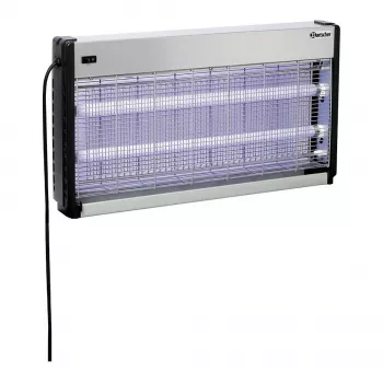 Bartscher IV-65 Elektrischer Insektenvernichter, 2x15 W UV-A-Röhren, 150 m² Abdeckung, 2500 V Gitter, Wandmontage/Freistehend, Aluminium/Kunststoff