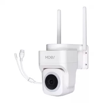 MOES WCM-B66 3MP Outdoor WLAN IP-Kamera mit KI-Personenerkennung, Vollfarb-Nachtsicht, Schwenk/Neige, Zwei-Wege-Audio, IP66 wetterfest
