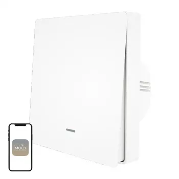 MOES ZS-B-EU1 ZigBee 1-Kanal Lichtschalter (ohne Neutralleiter, Weiß)