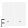 MOES ZT-B-EU2-MS ZigBee 3.0 2-Tasten Szenenschalter, batteriebetrieben, kompatibel mit Tuya Smart Life App, Weiß