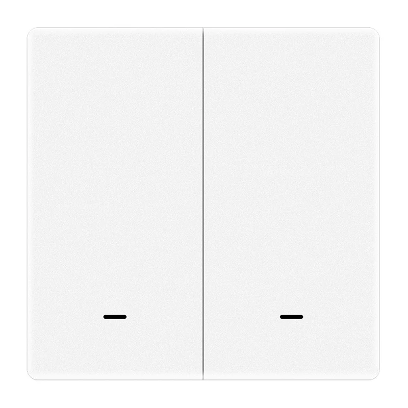 MOES ZT-B-EU2-MS ZigBee 3.0 2-Tasten Szenenschalter, batteriebetrieben, kompatibel mit Tuya Smart Life App, Weiß