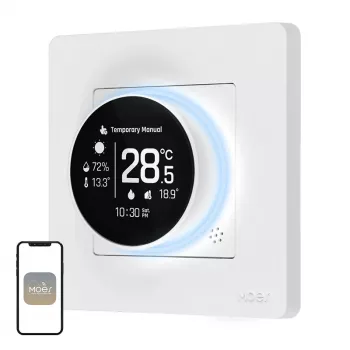MOES ZHT-SR-GC ZigBee Smart Thermostat für Boiler/Gasheizung, Weiß