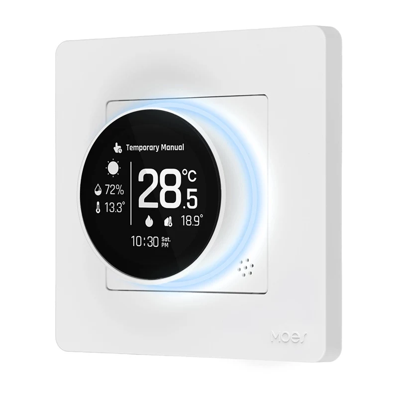MOES ZHT-SR-GC ZigBee Smart Thermostat für Boiler/Gasheizung, Weiß