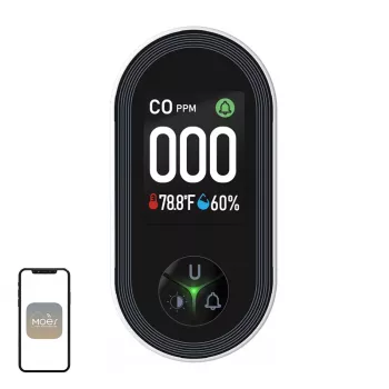 MOES S02-CO Kohlenmonoxidmelder, Zigbee 3.0, LCD-Anzeige, 85dB Alarm