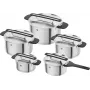 ZWILLING MORE 5-teiliges Kochgeschirr-Set aus Edelstahl mit Glasdeckeln, induktionsgeeignet