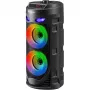 Defender CRASHBOOM 16W tragbarer Bluetooth-Lautsprecher mit Karaoke, FM, LED, TWS, Mikrofon & Fernbedienung - Schwarz