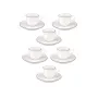 LA PORCELLANA BIANCA Teresa Espressotassen-Set mit Untertassen, 90 ml, Porzellan, Weiß, 12 Teile