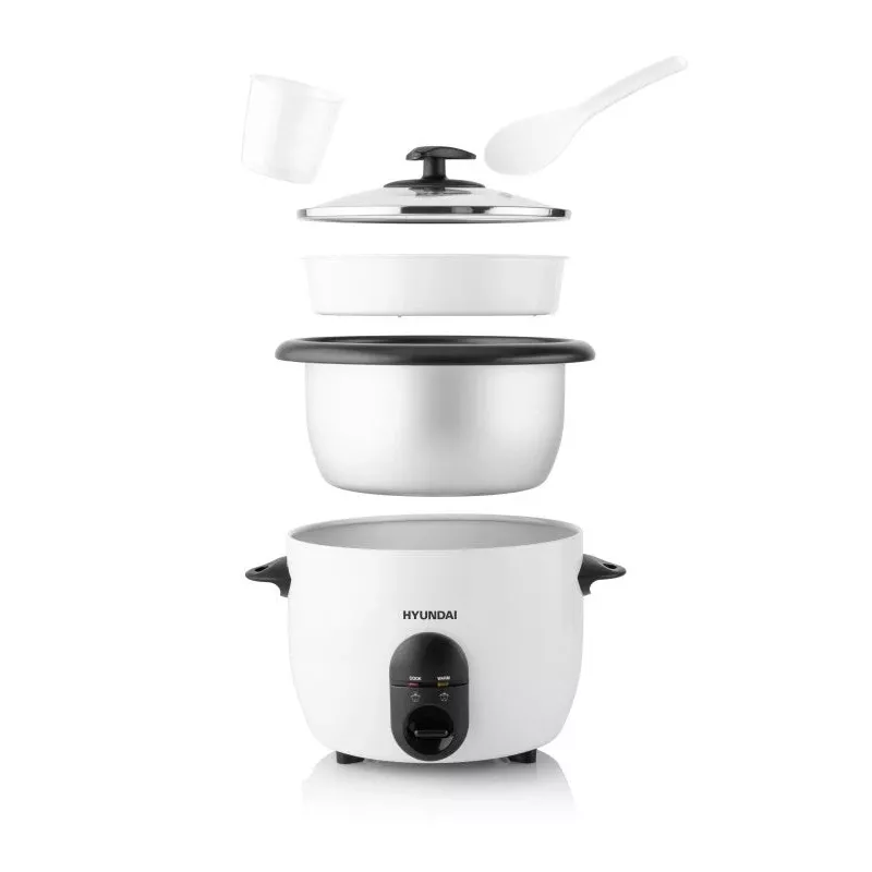 Hyundai HY-RC150 Reiskocher 1,5L 500W Edelstahl Antihaft-Innentopf mit Warmhaltefunktion