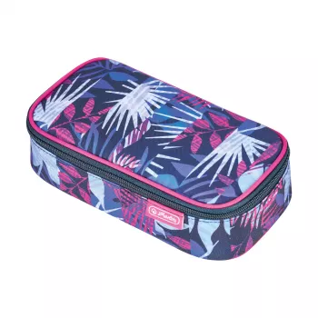 herlitz be.bag beatBox Indigo Flowers Federmäppchen, Polyester, XXL-Reißverschluss Hauptfach, 1 Stück 400197550