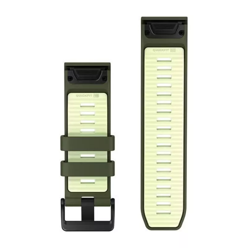 Garmin QuickFit 26 mm Silikon-Armband für Uhren - Olive Drab / Lemon 010-14508-01