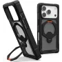 UAG Urban Armor Gear Plasma XTE 360 MagSafe Kickstand Hülle für Apple iPhone 18 Pro/17 Pro - Transparent Grau mit Schwarz & Orange Akzenten 114573114097