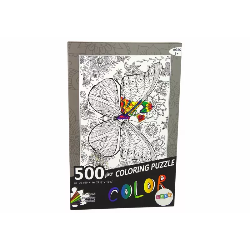 LEAN TOYS Puzzles zum Ausmalen 500 Teile Schmetterling