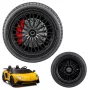LEAN CARS Ersatzrad für Lamborghini A8803 XXL batteriebetriebenes Aufsitzauto - Gummi-Luftreifen, Schwarz