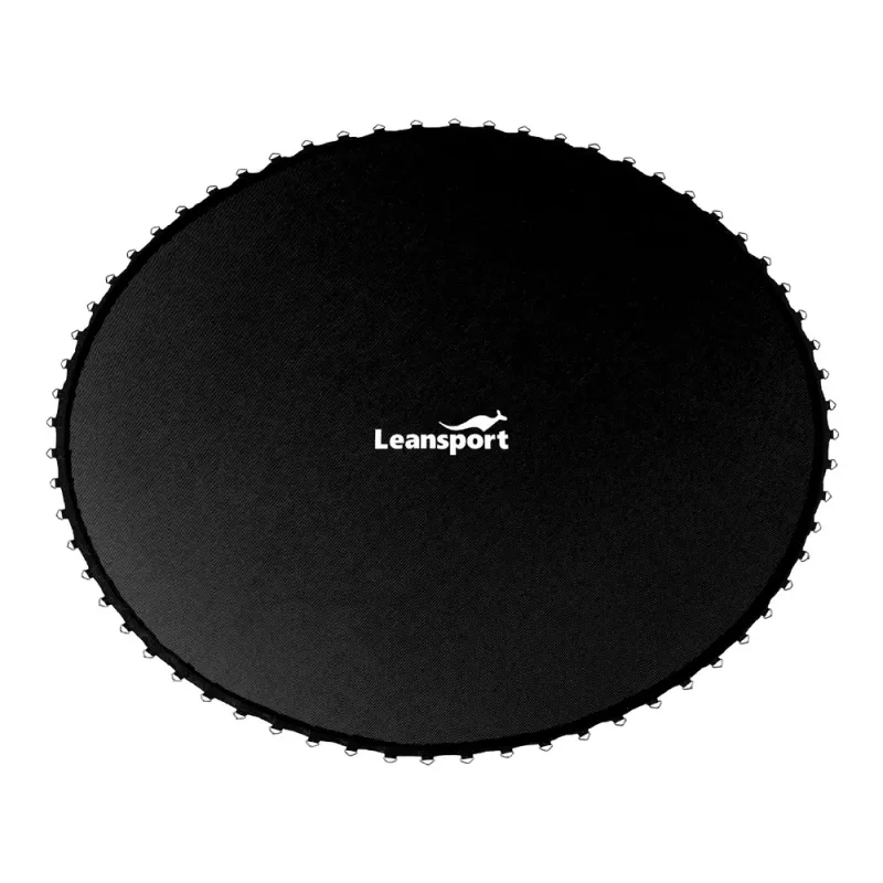 14ft LEAN SPORT PRO Trampolinmatte – 96 V-Ringe, UV-beständiges PP-Gewebe, Schwarz