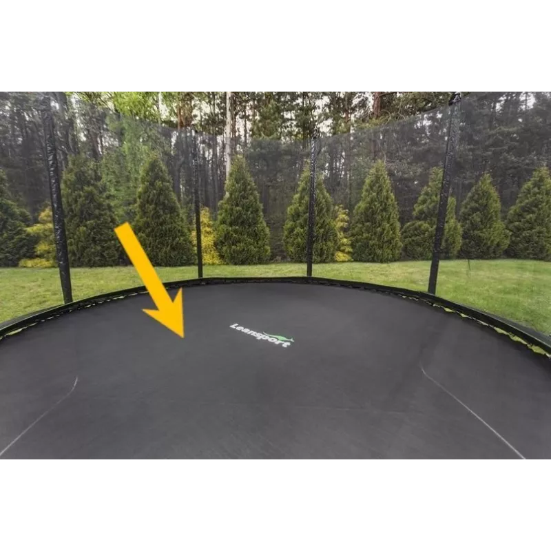 14ft LEAN SPORT PRO Trampolinmatte – 96 V-Ringe, UV-beständiges PP-Gewebe, Schwarz