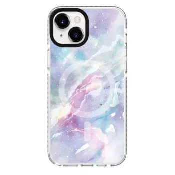 Evelatus Apple iPhone 15 Plus PC+TPU Hülle mit MagSafe – Custom Marble Purple