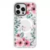 Evelatus Apple iPhone 15 Pro Max PC+TPU Hülle mit MagSafe - Transparentes Blumenmuster
