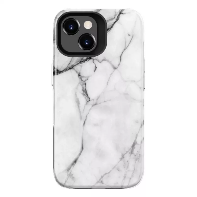 Evelatus Apple iPhone 15 Plus Armor Hülle TPU+PC Marmor Weiß
