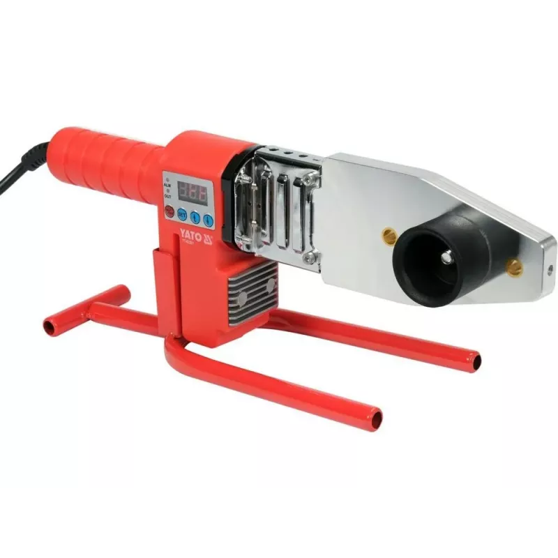 Yato YT-82251 Kunststoffschweißgerät 800 W mit digitaler LCD-Temperaturregelung, 100-550°C, 120-250 L/min Luftstrom, inklusive Düsen und Schweißstäbe