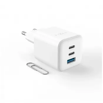 Fixed Mini 2x USB-C und USB GaN Ladegerät 65W Weiß