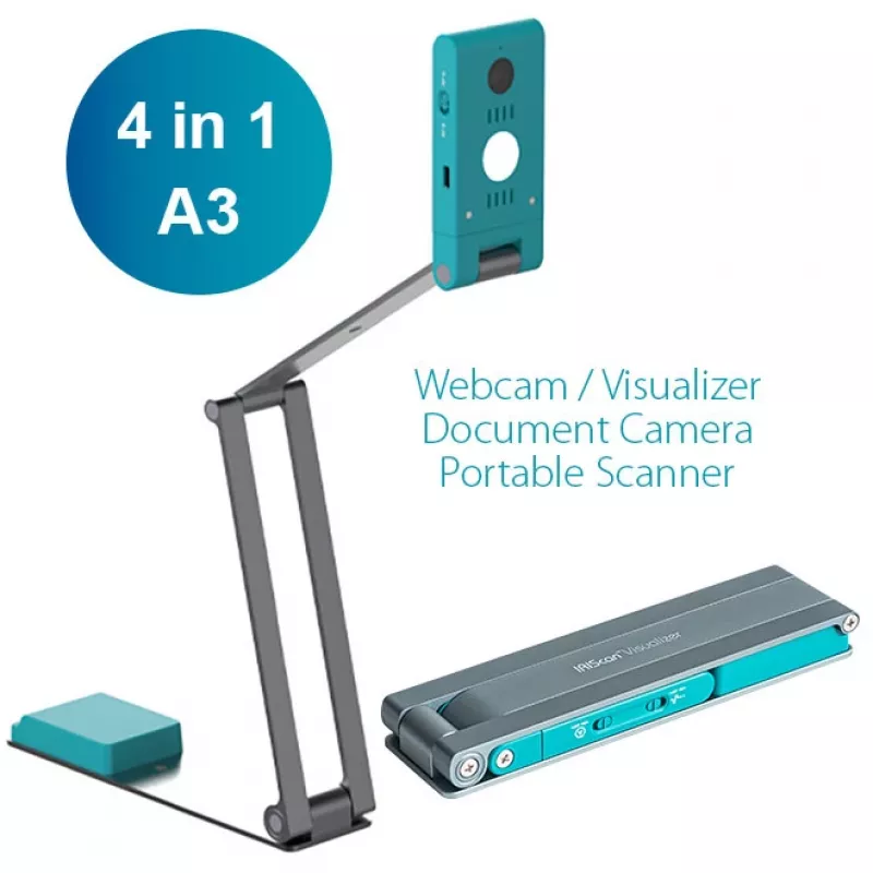 IRIScan Visualizer 7 Dyslexic - A3 Überkopfscanner, 13MP, USB, Arktisblau/Silber