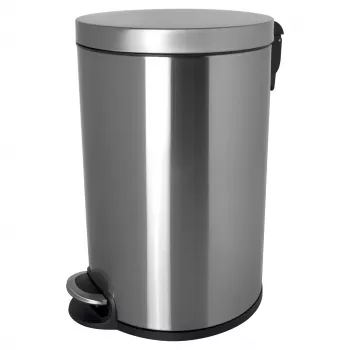 HELIT Classic Tretmülleimer 20 L Edelstahl Silber Anti-Fingerprint Rund mit herausnehmbarem Inneneimer H2403600