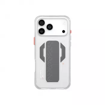 SKINARMA Haxa Hülle für iPhone 17 Pro Max mit magnetischer Ladefunktion und Griffständer - Transparent