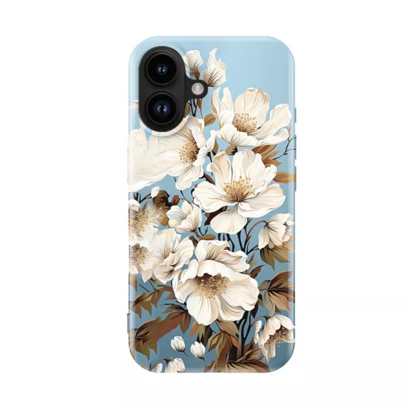 Evelatus Apple iPhone 16 Slim Shell mit MagSafe – Custom Print Flower Blue