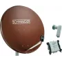 SCHWAIGER SAT-System 80 cm 6 Teilnehmer Quattro LNB (ohne Switch) Ziegelrot mit Multischalter 5/6