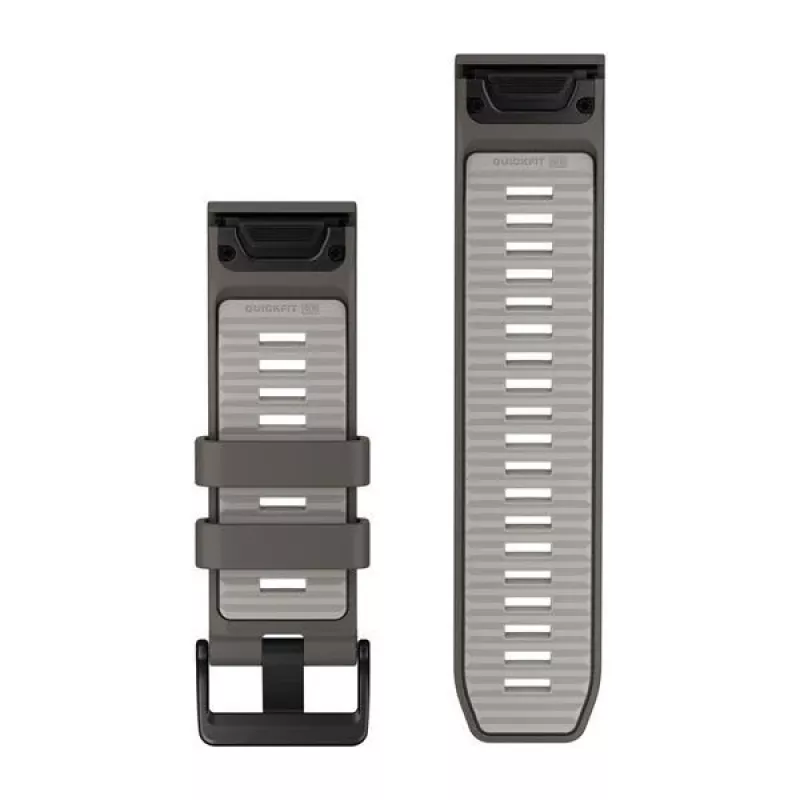 Garmin QuickFit 26 Uhrenarmbänder, Pebble Grey/Silver Grey Silikon [010-14510-00]
