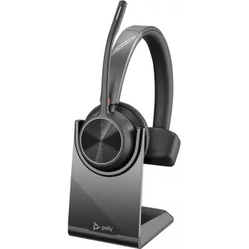 HP Poly Voyager 4300 UC Series 4310 Kabelloses On-Ear-Headset mit USB-C-Adapter und Standfuß, Zoom-zertifiziert 218474-01