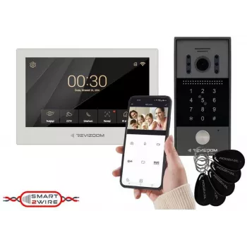 REVIZOOM RM-T273HD Weiße 7-Zoll-Video-Türsprechanlage mit RC-212HD-CK1 Außenstation