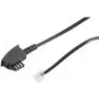 ShiverPeaks 70096-KOMSA - 6 m - TAE-F - RJ-11 - Schwarz - Stecker/Stecker - Rundes Telefonkabel