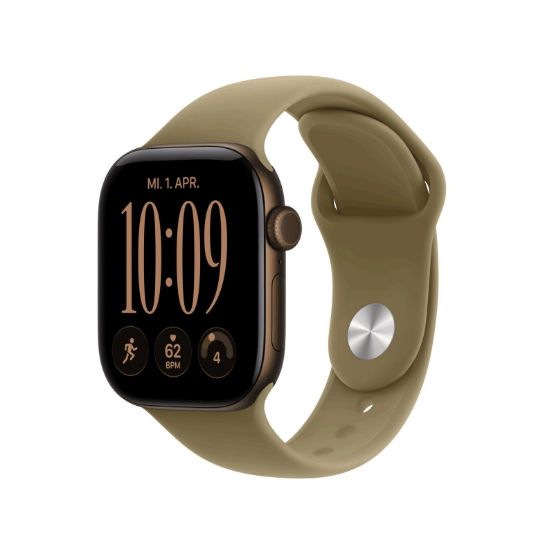 Apple Watch Series 12 GPS + Cellular 42mm Aluminiumgehäuse Dunkelbronze mit Sportarmband Oliv - S/M