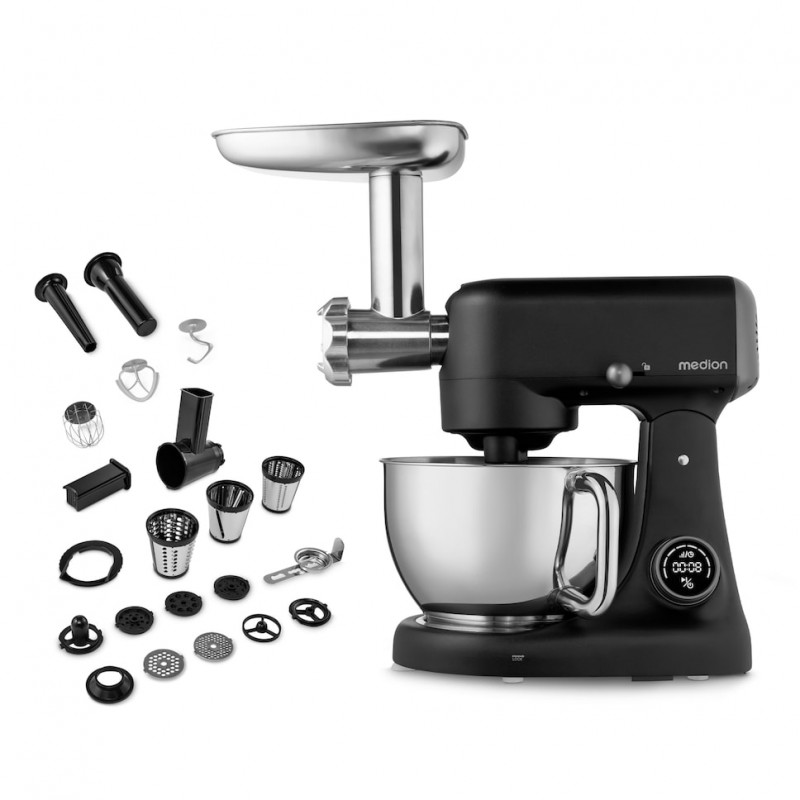 Medion MD12600 Digitale Küchenmaschine, 800 W, 4,6 L Schüssel, Schwarz (50076278)