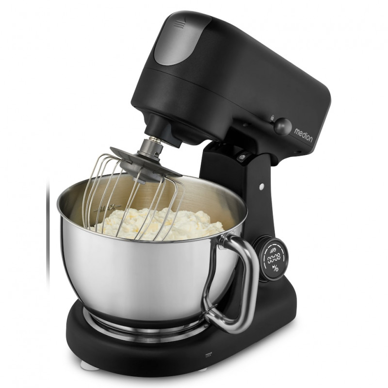 Medion MD12600 Digitale Küchenmaschine, 800 W, 4,6 L Schüssel, Schwarz (50076278)