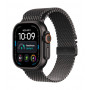 Apple Watch Ultra 4 GPS + Cellular 49mm schwarzes Titan-Gehäuse mit schwarzem Titan-Milanaise-Loop - M