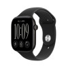 Apple Watch Series 12 GPS + Cellular 46 mm Aluminiumgehäuse Schwarz mit Sportarmband Schwarz – S/M