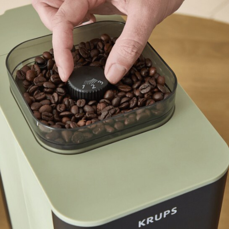 Krups Coffee Crush SA401LE0 Espressomaschine, Schwarz/Grün